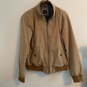 Men’s Gap size medium tan canvas zip-up bomber jacket